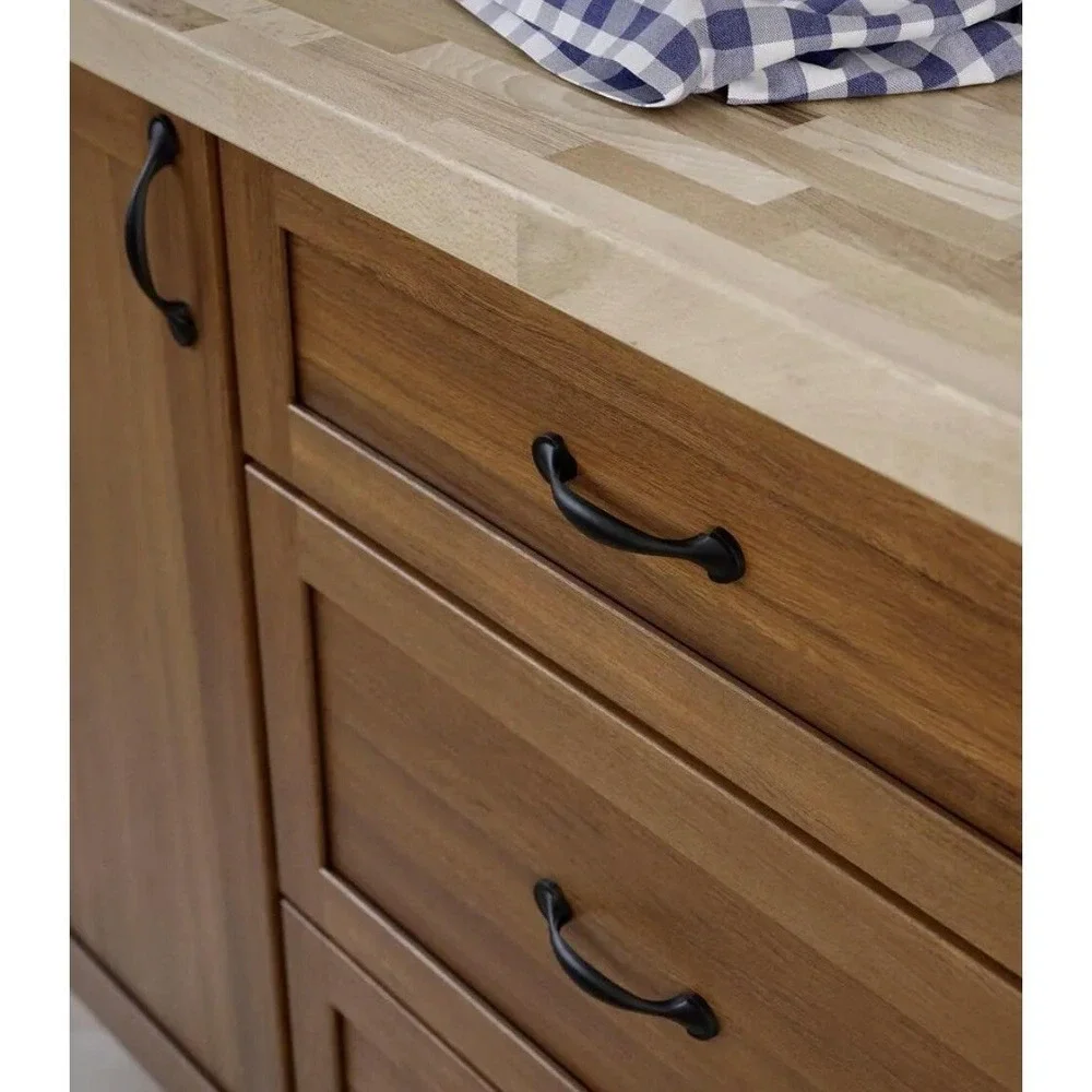 [4x] Bronze Half Round Foot Cabinet Pulls 3-In. With Screws‎